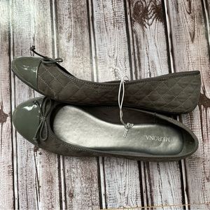 Merona gray quilted Madge ballet flats NWT size 10